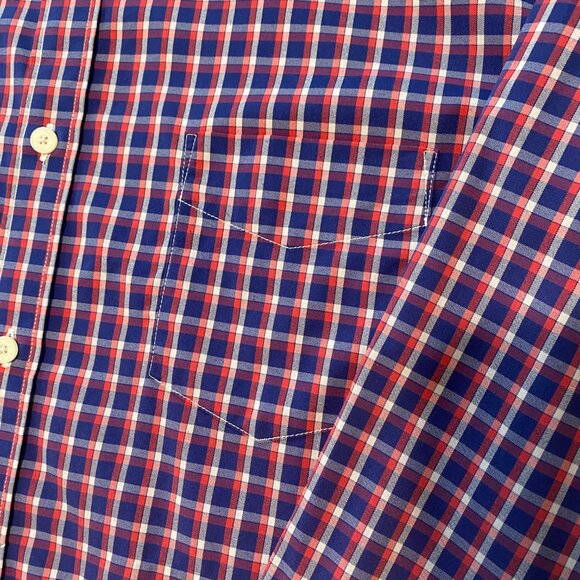 UNTUCKit Men’s Performance Button-down shirt, Blue Red White Check Plaid, 2XL - Picture 3 of 16